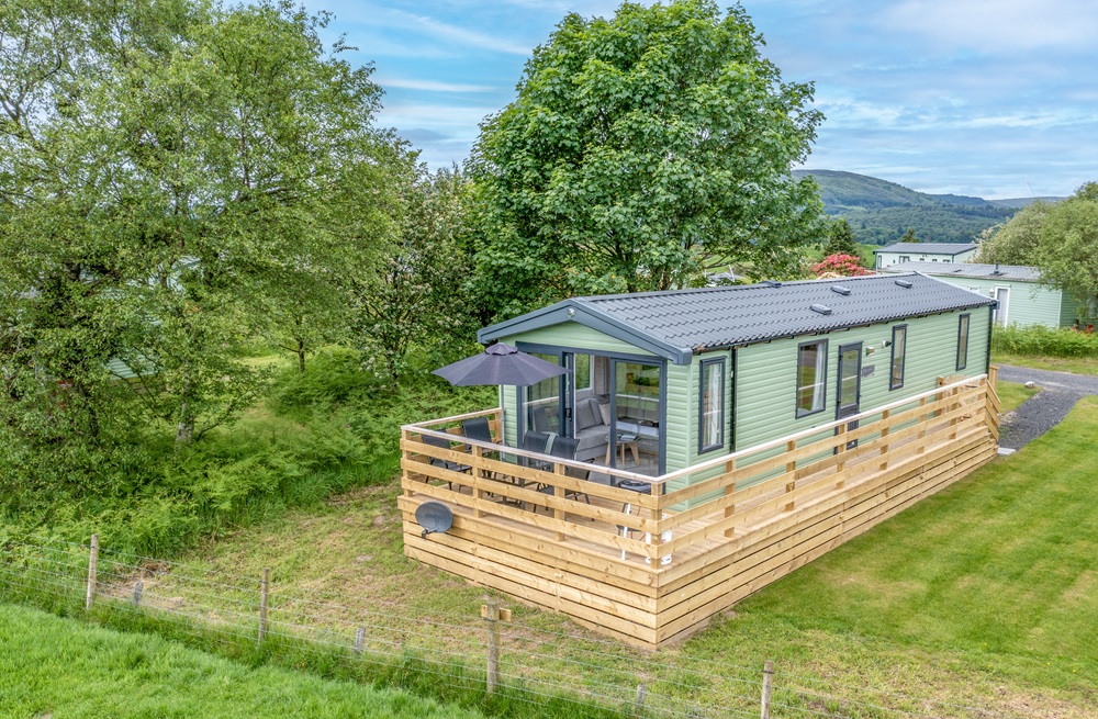 Criffel luxury rental caravan exterior