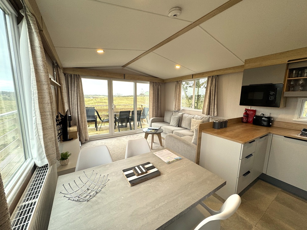 Criffel luxury rental caravan living area