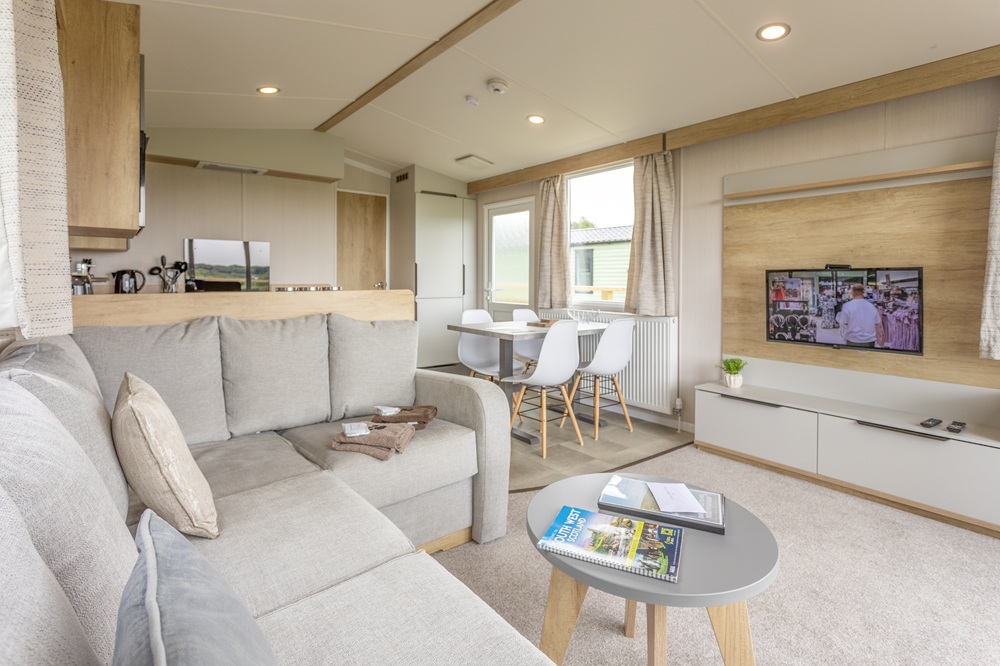 Criffel luxury rental caravan living area