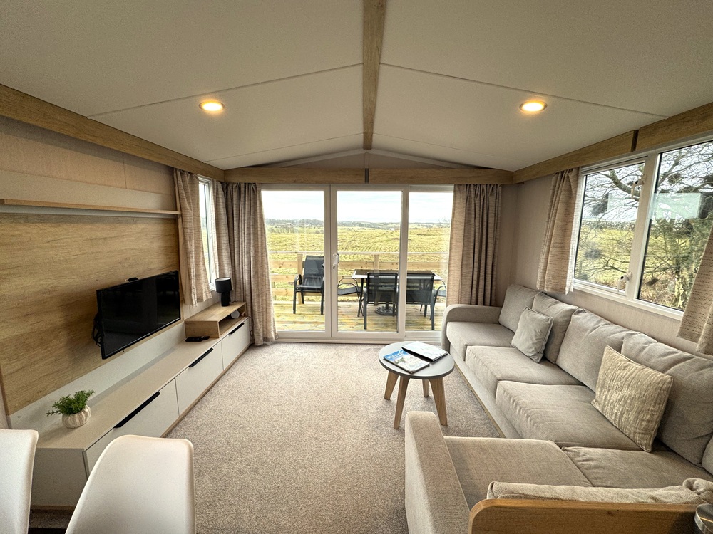 Criffel luxury rental caravan living area
