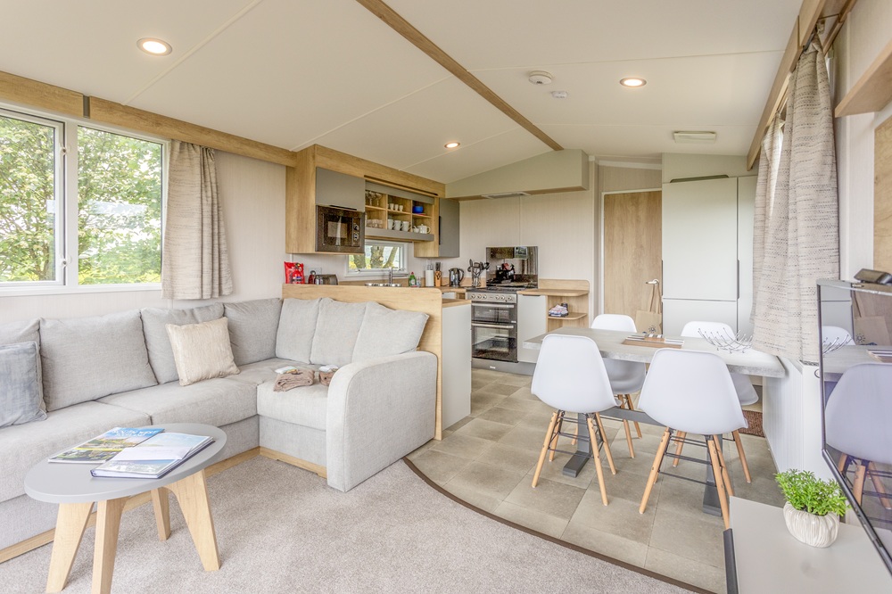 Criffel luxury rental caravan living area