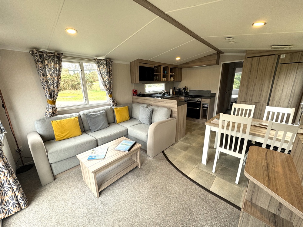Nith hire fleet luxury caravan living area