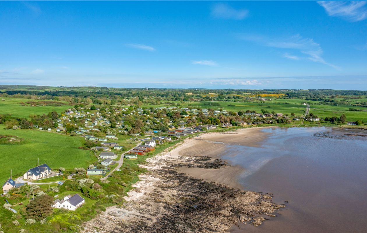 Private golden sandy beach at Sandgreen