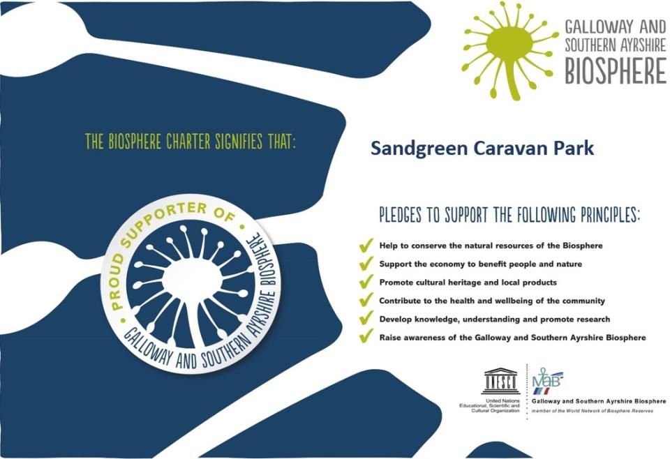 Sandgreen Caravan Park's Supporter pledge for the Galloway and Southern Ayrshire Biosphere